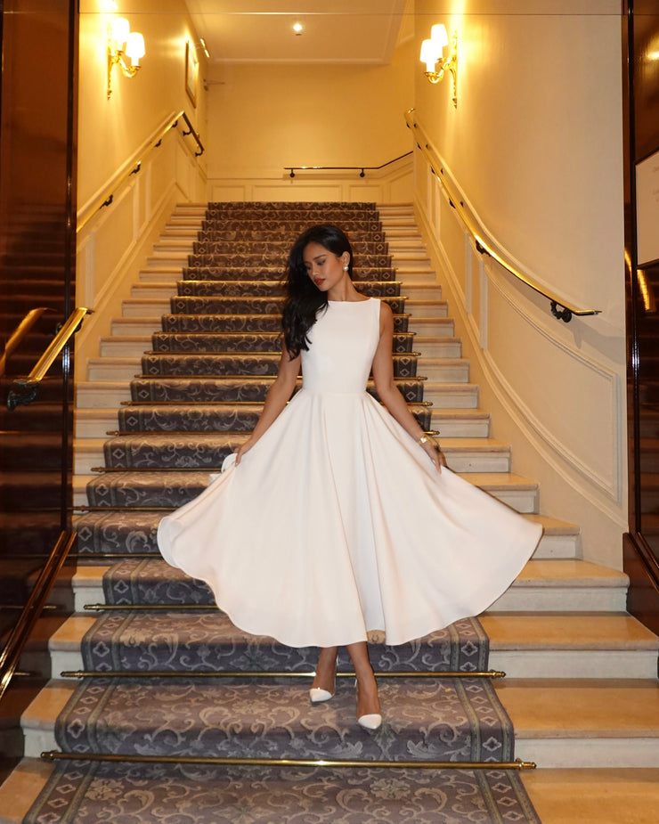 midi off white dress The Diana Midi Dress in off white🍦 – LA RIVIERA STORE