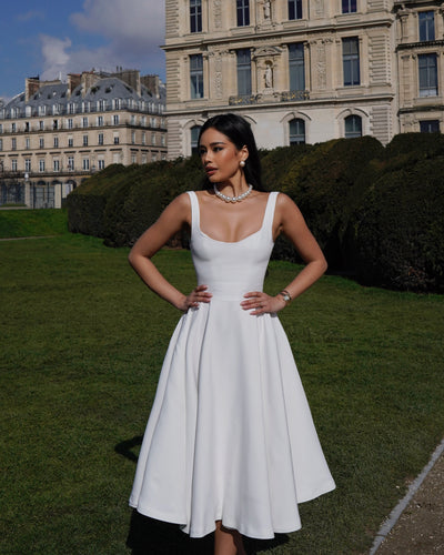 The Scarlett Midi Dress in White