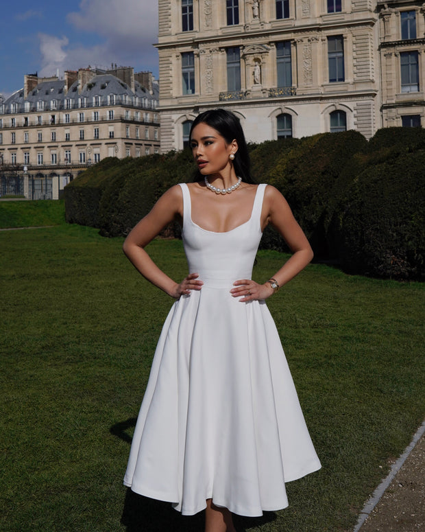 The Scarlett Midi Dress in White