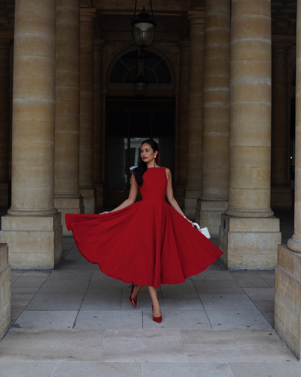 The Diana Midi Dress in Classic Red ♥️