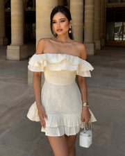 The Bardot Mini Dress in Pure Linen LA RIVIERA STORE The Bardot Mini Dress in Pure Linen LA RIVIERA STORE