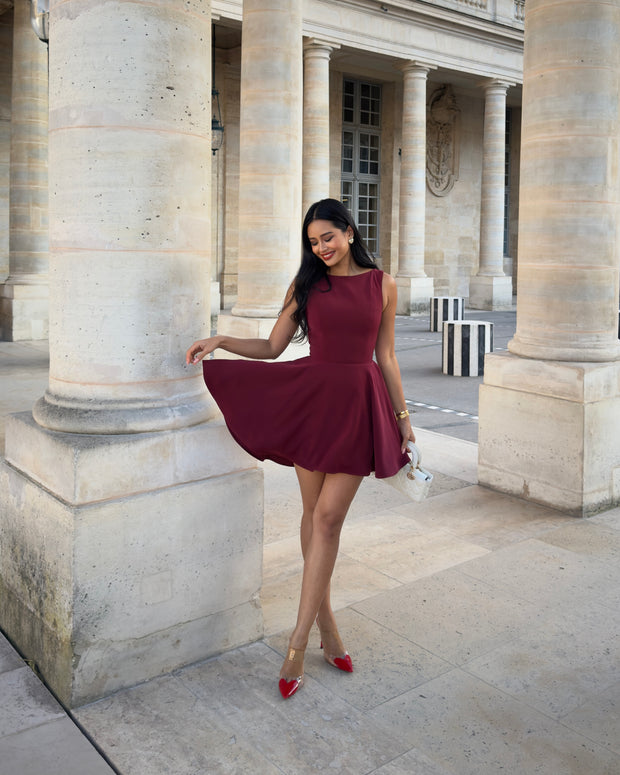 The Diana Mini Dress in wine red🍷