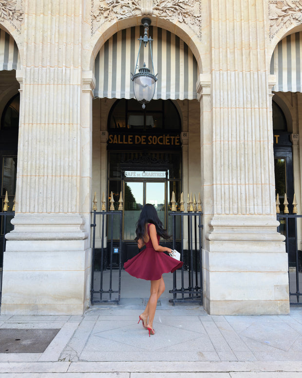 The Diana Mini Dress in wine red🍷