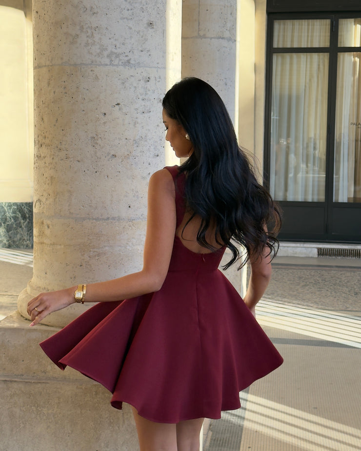 The Diana Mini Dress in wine red🍷