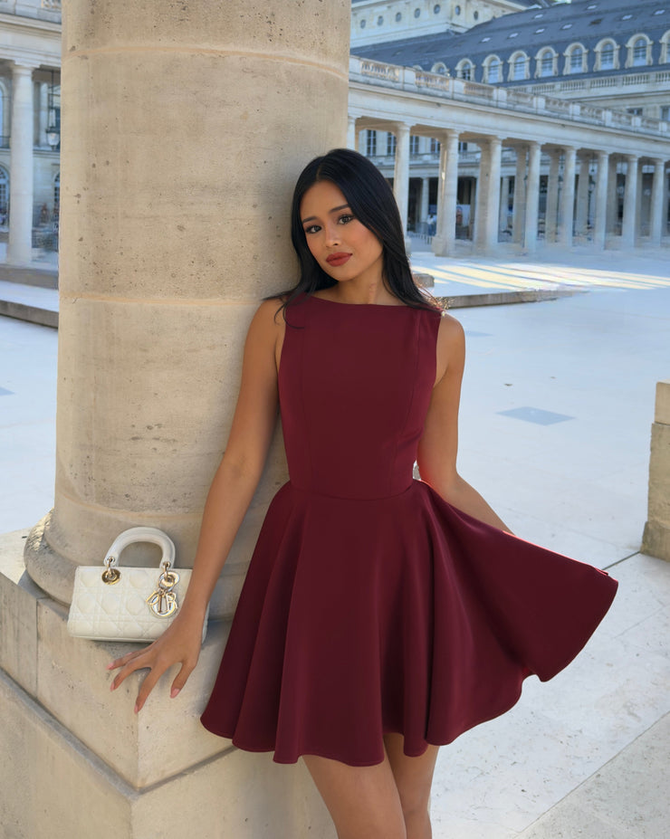 The Diana Mini Dress in wine red🍷