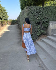 Classic a line Skirt in Toile de Jouy