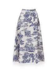 Classic a line Skirt in Toile de Jouy