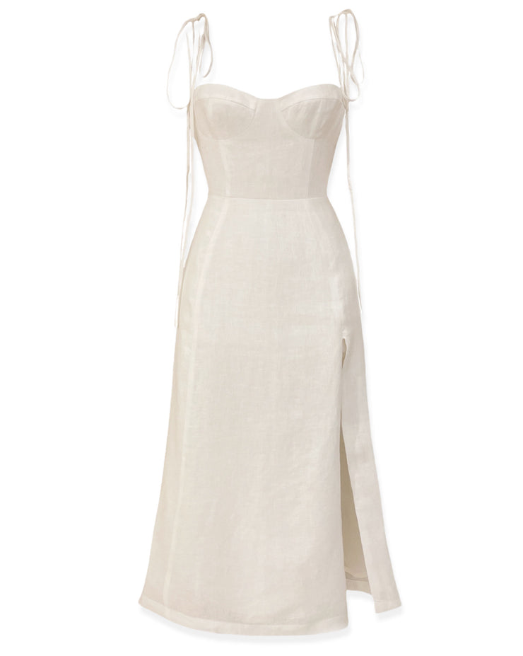 ♡ Alexandra Midi Dress in Pure Linen