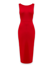 The Andrea Anders Midi Dress in Rouge